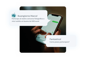 Simulazione di una chat di whatsapp per partecipare ad un concorso istantaneo